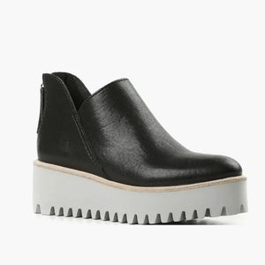 ALL BLACK Flatform Tread Shootie Leather Booties